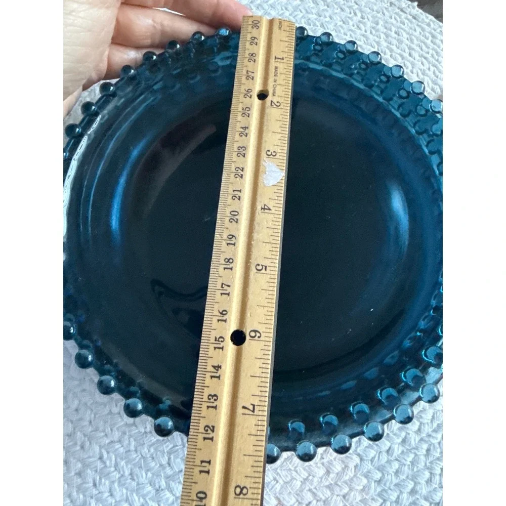Candlewick Salad Luncheon Plate Set of 6‎ MCM Teal Blue 8